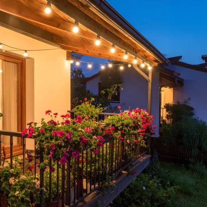 Brilagi - LED външна декоративна гирлянда GIRLANDA 25xE12/0,6W/230V 20m черна IP44 топло бяло + дистанционно управление