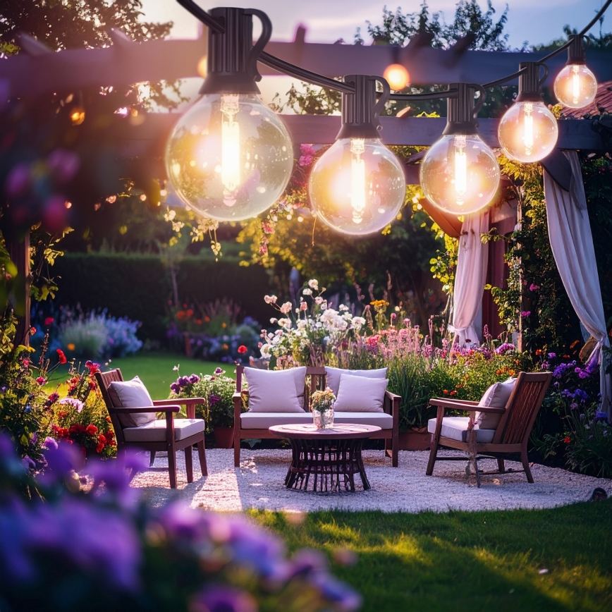 Brilagi - LED външна декоративна гирлянда GIRLANDA 25xE12/0,6W/230V 20m черна IP44 топло бяло + дистанционно управление