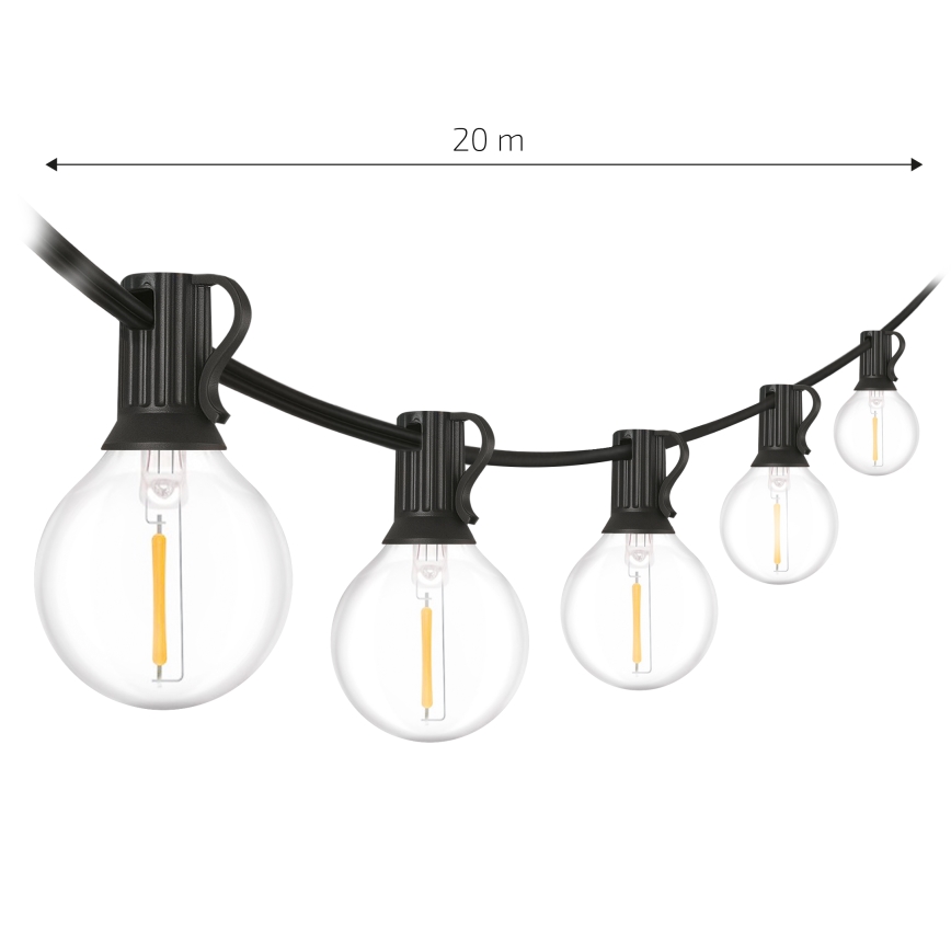 Brilagi - LED външна декоративна гирлянда GIRLANDA 25xE12/0,6W/230V 20m черна IP44 топло бяло + дистанционно управление