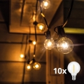 Brilagi - LED външна декоративна верига GIRLANDA 10xE12/0,6W/230V 8m черна IP44 топла бяла