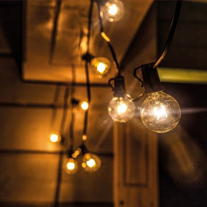 BRILAGI - LED външна декоративна гирлянда GIRLANDA 18xE12/0,6W/230V 13m черна IP44 топла бяла