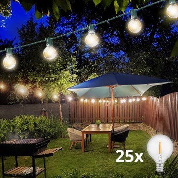 Brilagi - LED външна декоративна верига GIRLANDA 25xE12/0,8W/230V 20m зелена IP44 топло бяло
