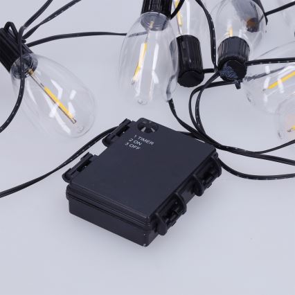 Brilagi - LED външна гирлянда 10xLED/3xAA 3,2m IP44 топла бяла