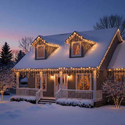 Brilagi - LED външен гирлянд 200xLED/8 режима 13 m IP44 топла бяла ледени висулки