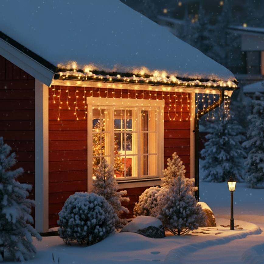 Brilagi - LED външен гирлянд 200xLED/8 режима 13 m IP44 топла бяла ледени висулки