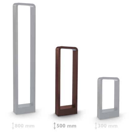 Brilagi - LED външна лампа BARI, 7W, 230V, 3000/4000/6000K, кафява, IP54, 50 см