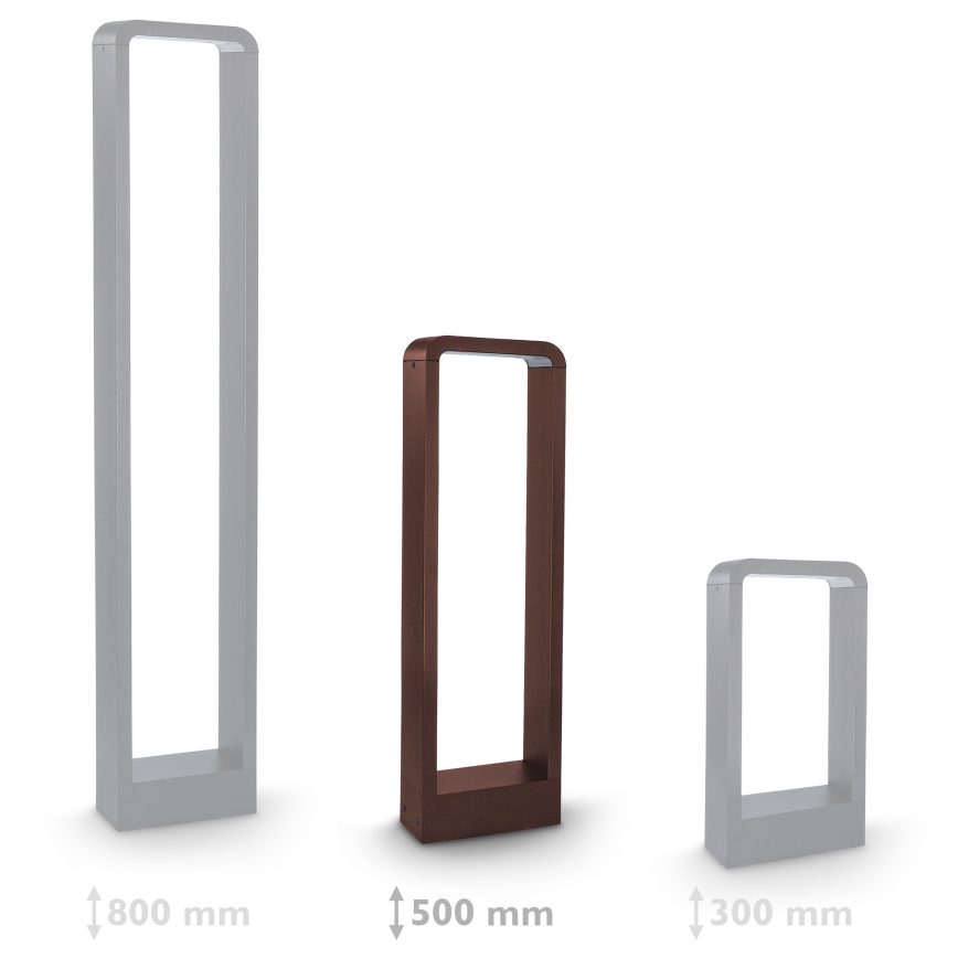 Brilagi - LED външна лампа BARI, 7W, 230V, 3000/4000/6000K, кафява, IP54, 50 см