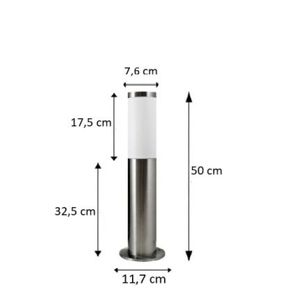 BRILAGI - LED външна лампа ELIA 1xE27/7W/230V 4000K IP44 50 см матиран хром