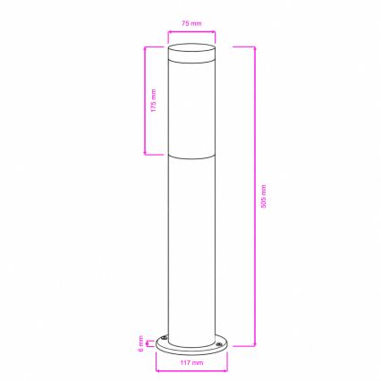 BRILAGI - LED външна лампа ELIA 1xE27/7W/230V 4000K IP44 50 см антрацит