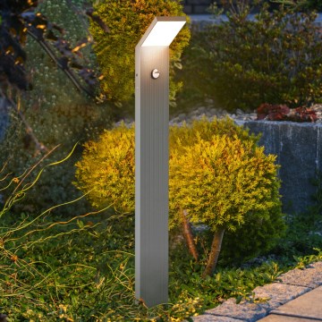 Brilagi - LED външна лампа със сензор RIANO LED/8W/230V сребриста IP65