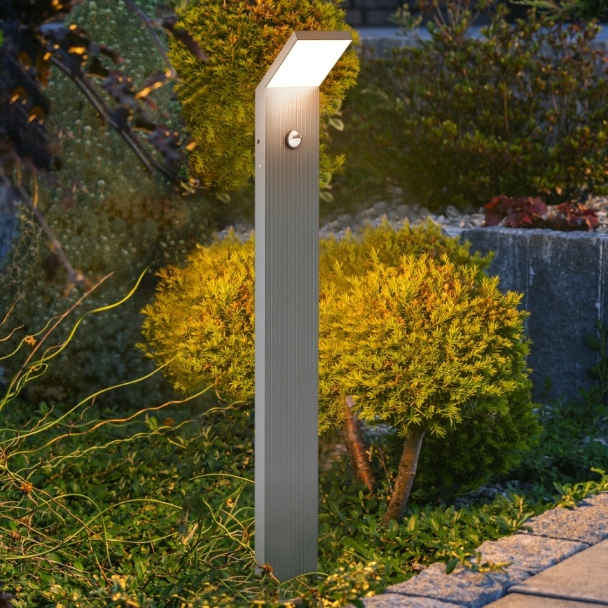 Brilagi - LED външна лампа със сензор RIANO LED/8W/230V сребриста IP65