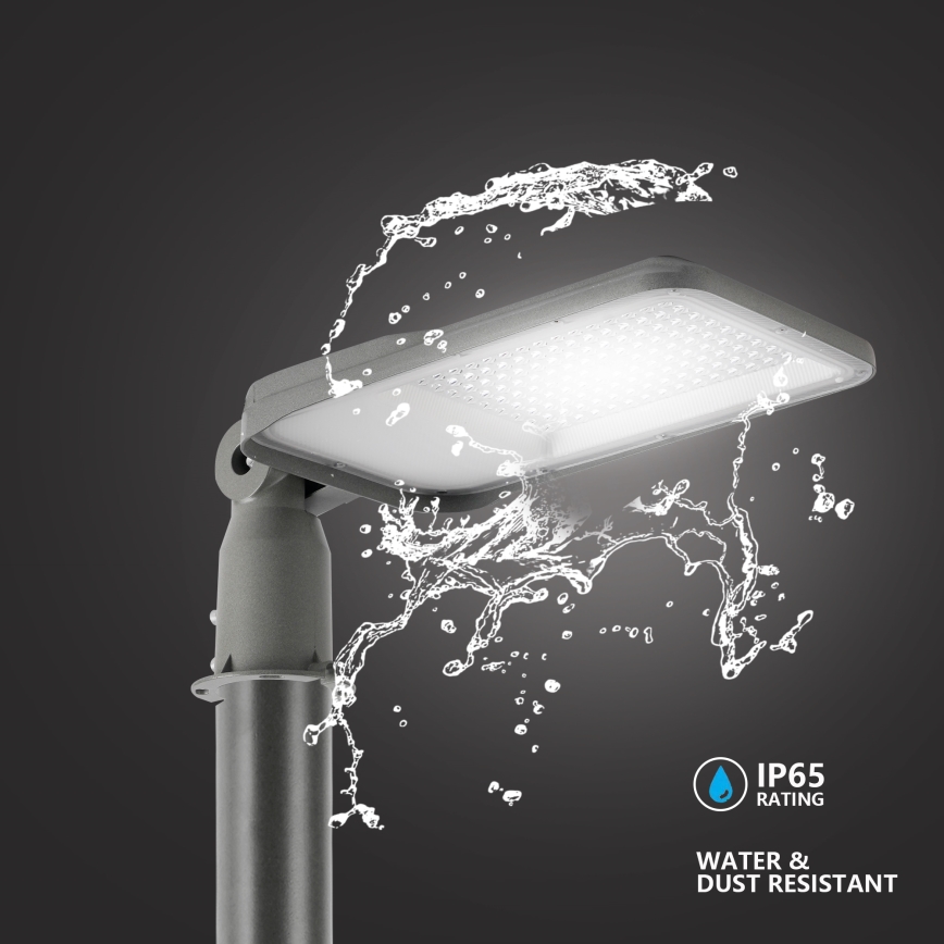 Brilagi - LED външна улична лампа с колона и шарнир 3 m URBANLIGHT LED/100W/230V сива IP65