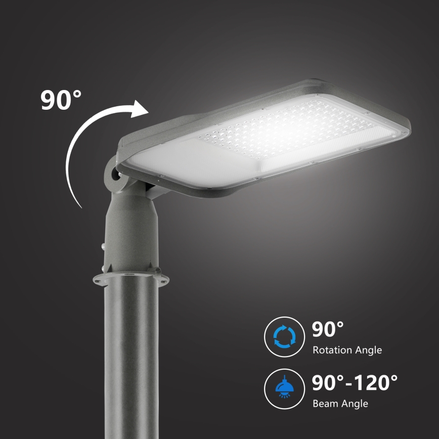 Brilagi - LED външна улична лампа с колона и шарнир 3 m URBANLIGHT LED/100W/230V сива IP65