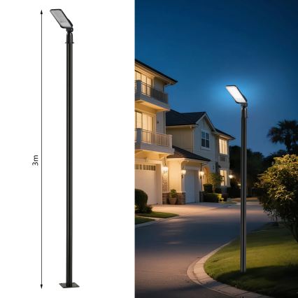 Brilagi - Външна улична LED лампа с 3 м стълб и регулируем шарнир URBANLIGHT LED/50W/230V, черна, IP65