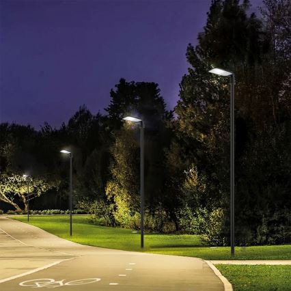 Brilagi - LED външна улична лампа със стълб и шарнир 4 m URBANLIGHT LED/100W/230V черна IP65