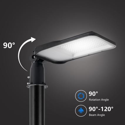 Brilagi - LED външна улична лампа със стълб и шарнир 4 m URBANLIGHT LED/100W/230V черна IP65