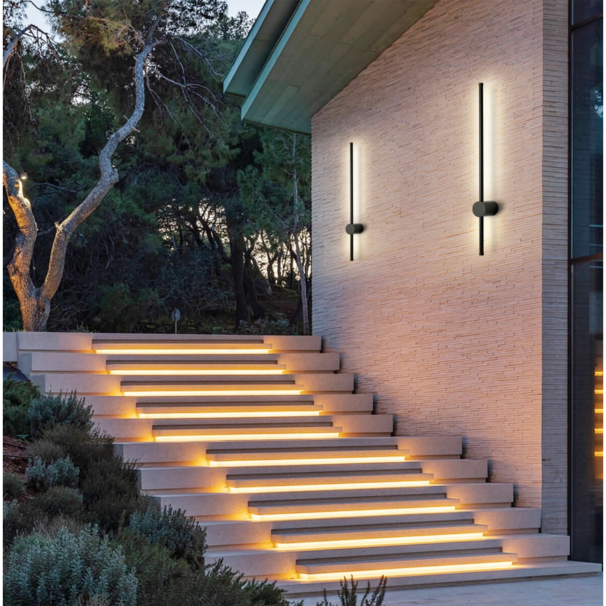 Brilagi - LED външно стенно осветително тяло AURA LED/12W/230V 4000K IP54 65 см черно CRI 90