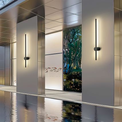 Brilagi - LED външно стенно осветително тяло AURA LED/12W/230V 4000K IP54 65 см черно CRI 90