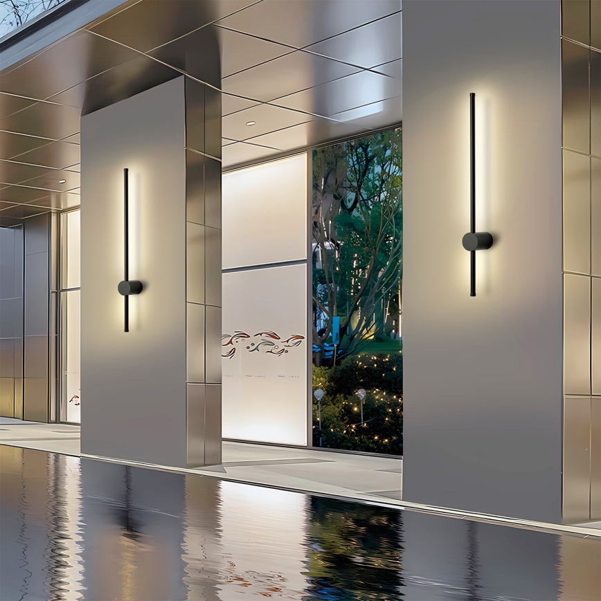 Brilagi - LED външно стенно осветително тяло AURA LED/12W/230V 4000K IP54 65 см черно CRI 90