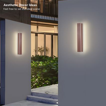 Brilagi - LED външно стенно осветително тяло LINEAR LED/8W/230V 3000K IP65 30 cm кафяво CRI 90