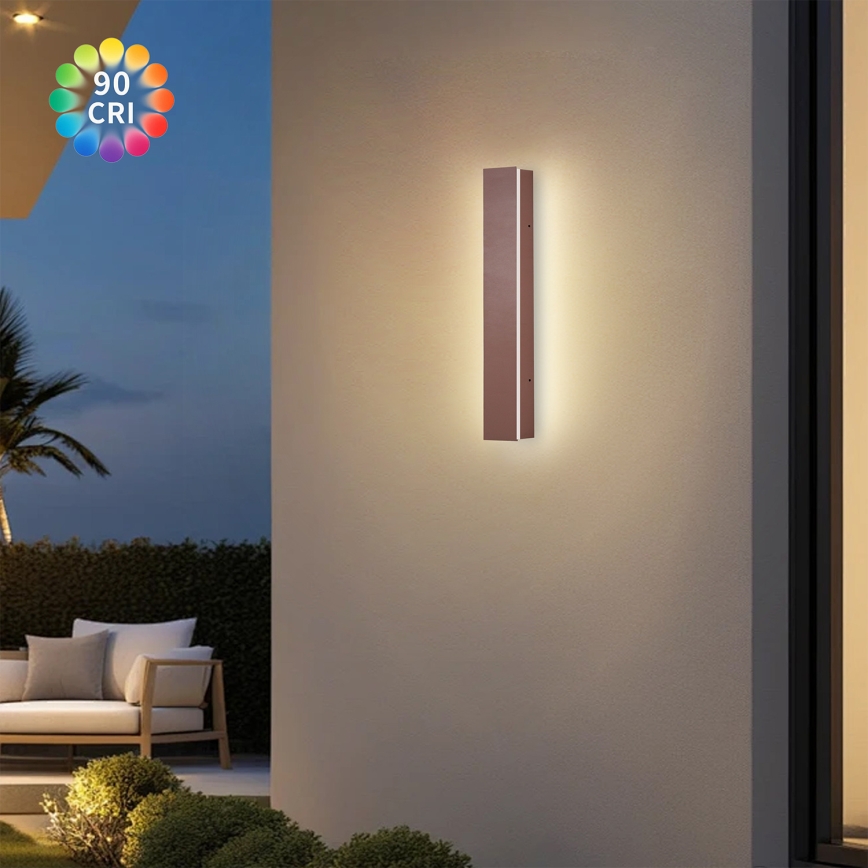 Brilagi - LED външно стенно осветително тяло LINEAR LED/8W/230V 3000K IP65 30 cm кафяво CRI 90