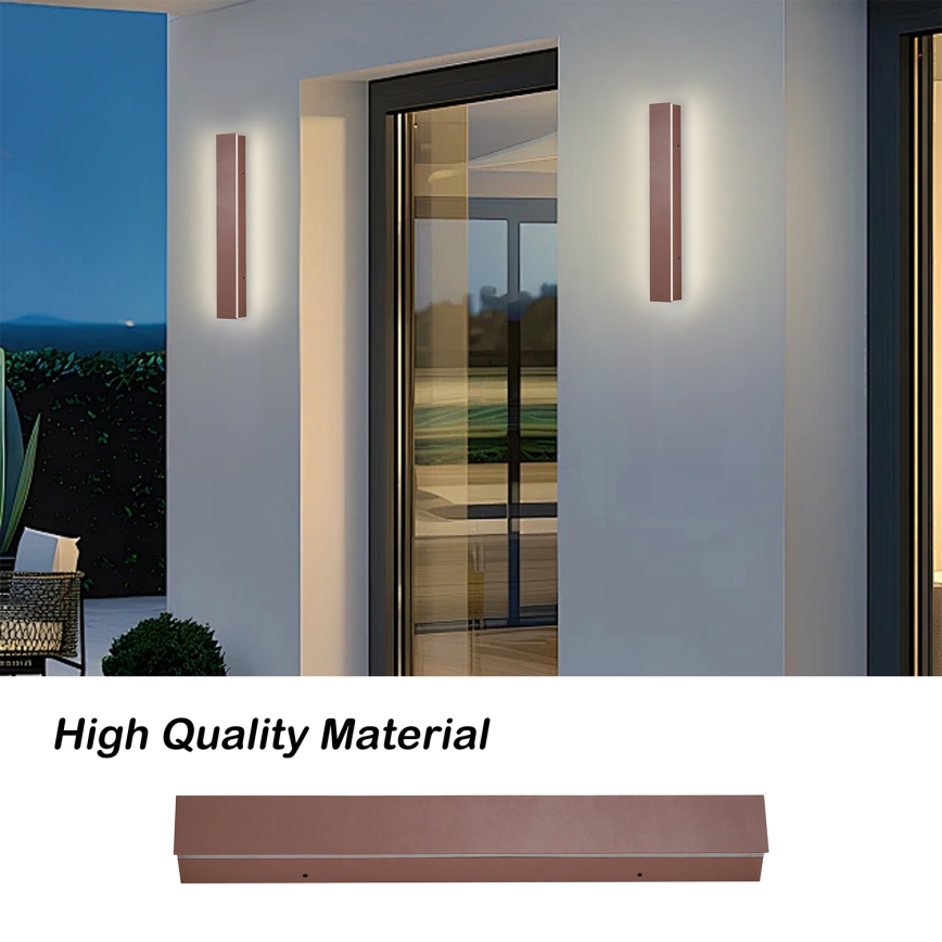 Brilagi - LED външно стенно осветително тяло LINEAR LED/8W/230V 3000K IP65 30 cm кафяво CRI 90