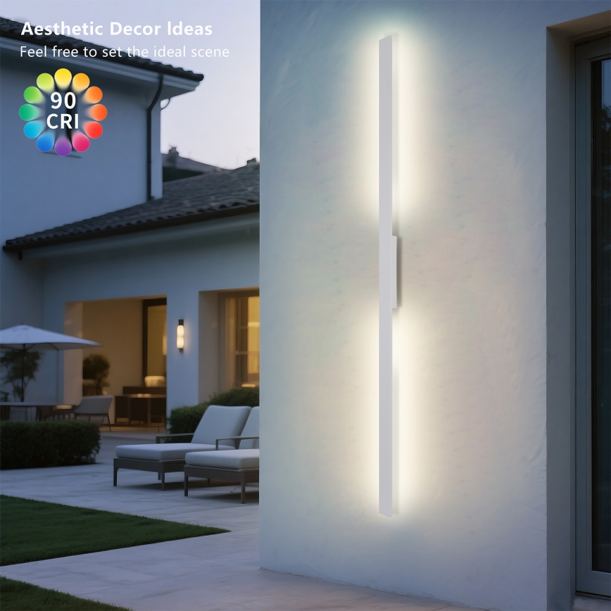 Brilagi - LED външно стенно осветително тяло LUNA LED/30W/230V 3000K IP65 150 cm бяло CRI 90