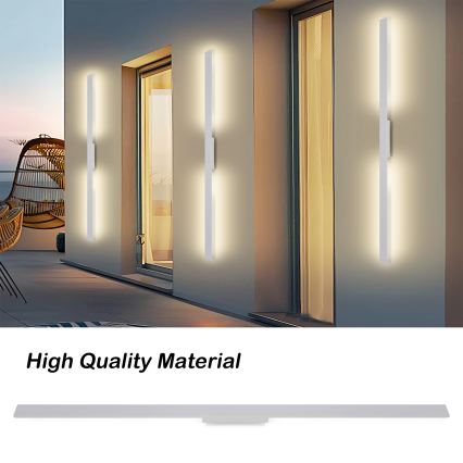Brilagi - LED външно стенно осветително тяло LUNA LED/30W/230V 3000K IP65 150 cm бяло CRI 90
