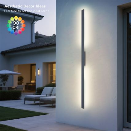 Brilagi - LED външно стенно осветително тяло LUNA LED/30W/230V 3000K IP65 150 см антрацит CRI 90
