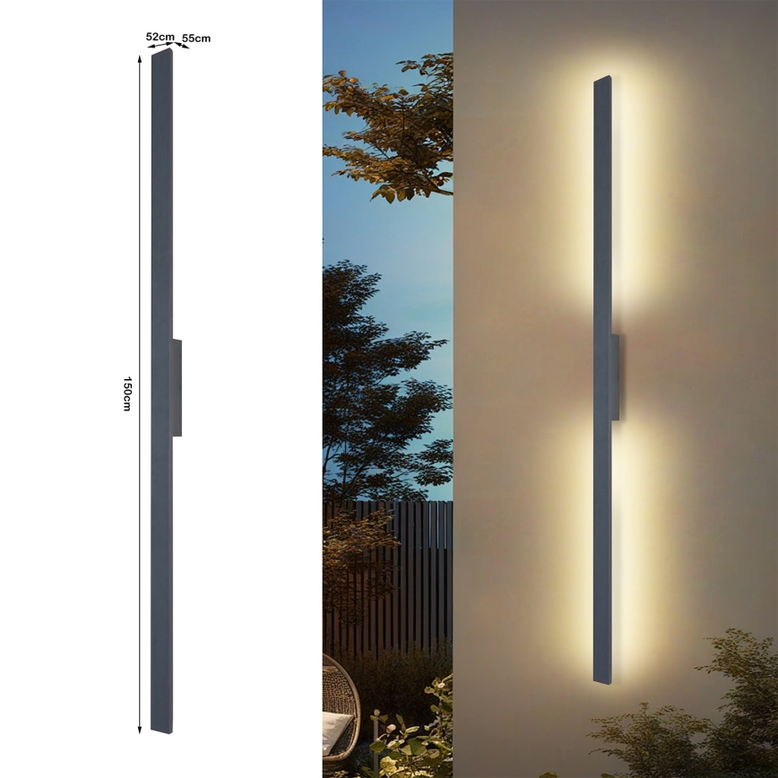 Brilagi - LED външно стенно осветително тяло LUNA LED/30W/230V 3000K IP65 150 см антрацит CRI 90