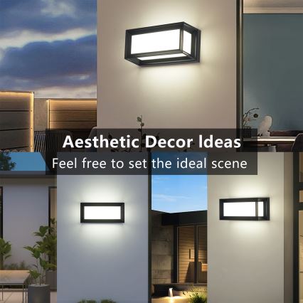 Brilagi - LED външно стенно осветително тяло PARKER LED/12W/230V 3000/4500/6000K черно IP44