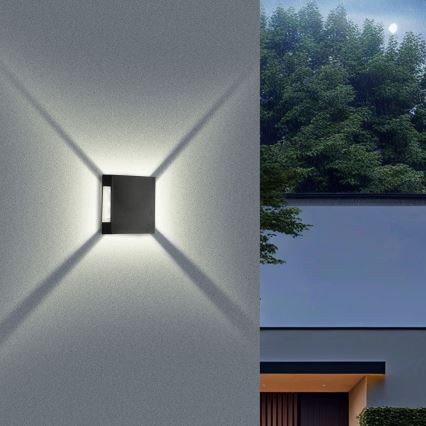 Brilagi - LED външна стенна лампа QUADRAY LED/4W/230V черна IP65