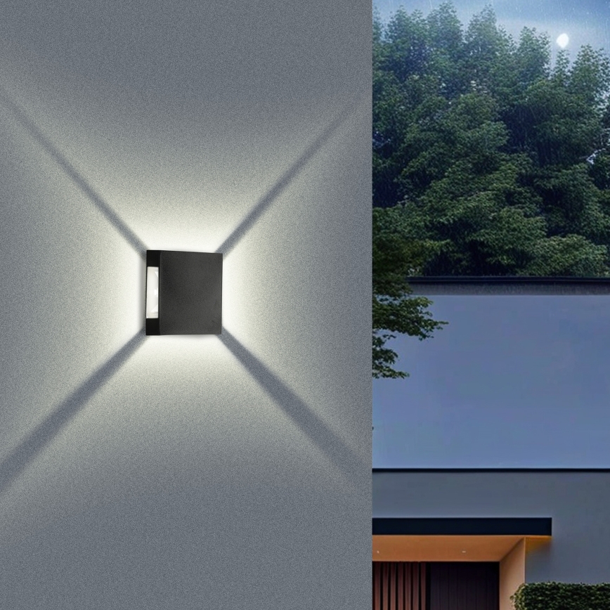 Brilagi - LED външна стенна лампа QUADRAY LED/4W/230V черна IP65