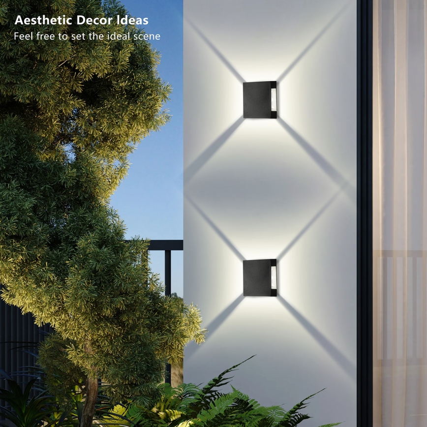 Brilagi - LED външна стенна лампа QUADRAY LED/4W/230V черна IP65