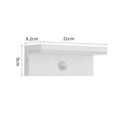 Brilagi - LED външен стенен осветител със сензор TESSI LED/10W/230V бял IP54