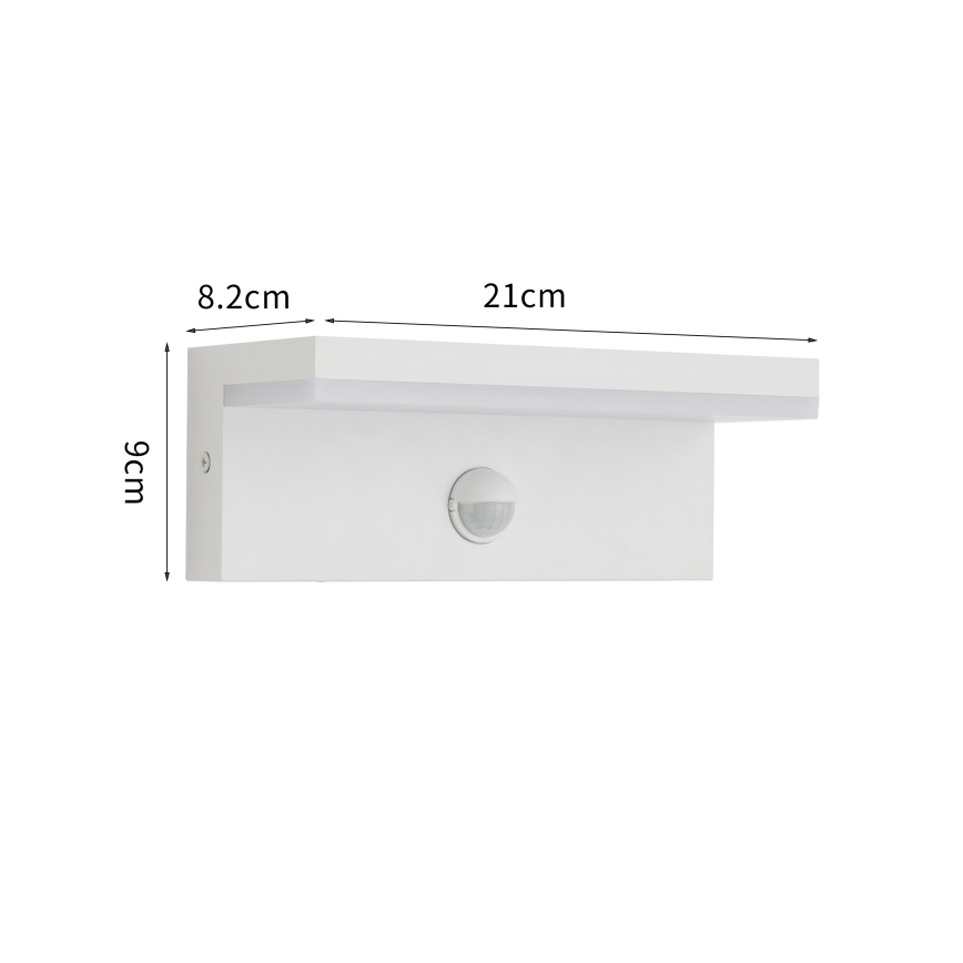 Brilagi - LED външен стенен осветител със сензор TESSI LED/10W/230V бял IP54