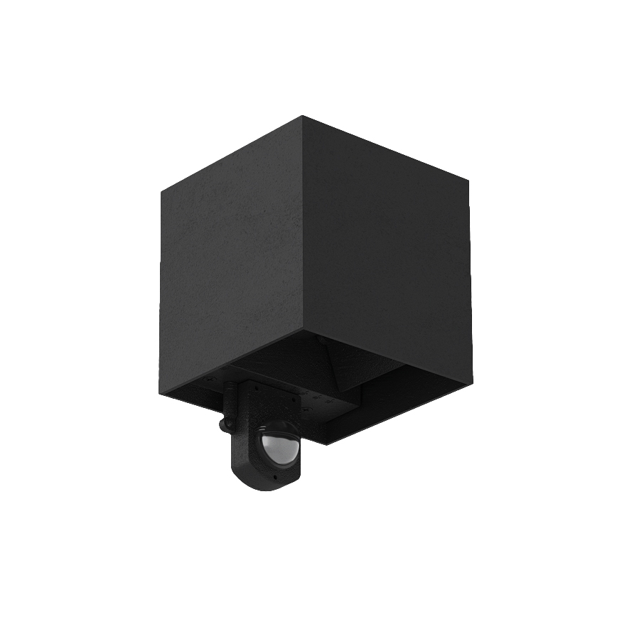 Brilagi - LED външно стенно осветително тяло с сензор CUBE LED/6W/230V черно IP65