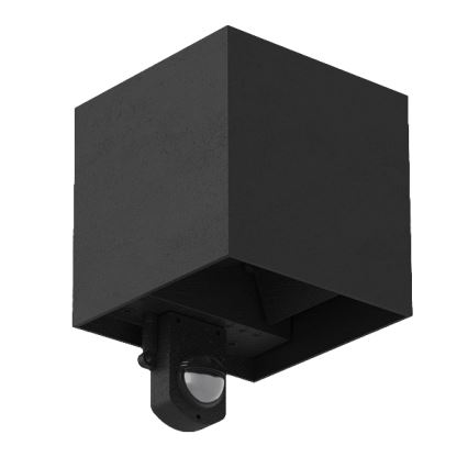 Brilagi - LED външно стенно осветително тяло с сензор CUBE LED/6W/230V черно IP65