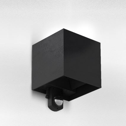 Brilagi - LED външно стенно осветително тяло с сензор CUBE LED/6W/230V черно IP65