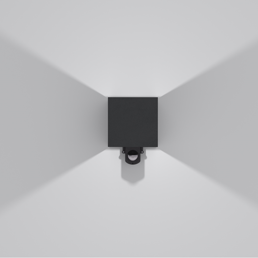 Brilagi - LED външно стенно осветително тяло с сензор CUBE LED/6W/230V черно IP65