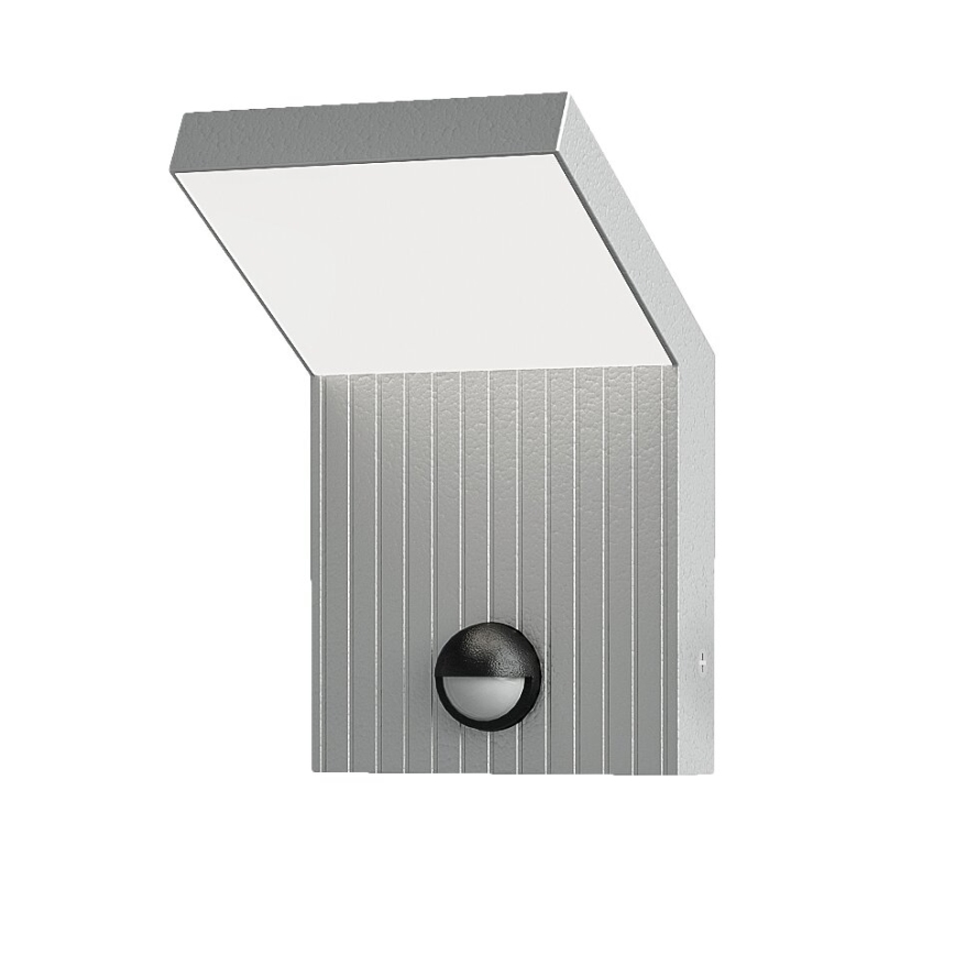 Brilagi - LED външно стенно осветително тяло със сензор RIANO, LED/8W/230V, сребристо, IP65