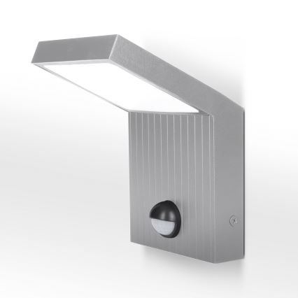Brilagi - LED външно стенно осветително тяло със сензор RIANO, LED/8W/230V, сребристо, IP65
