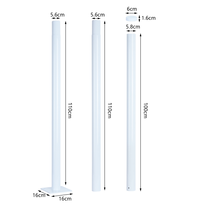 Brilagi - LED външна улична лампа със стълб 3 м URBANSPARK LED/120W/230V бяла IP65