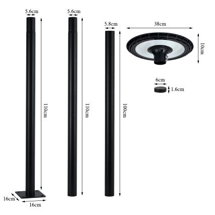 Brilagi - LED външна улична лампа URBANSPARK LED/120W/230V черна IP65