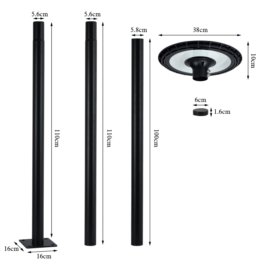 Brilagi - LED външна улична лампа URBANSPARK LED/120W/230V черна IP65