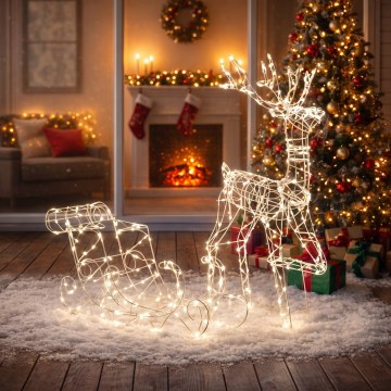 BRILAGI - LED Външна коледна декорация LED/3,6W/8 функции 100 cm IP44 елен с шейна топла бяла