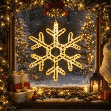 BRILAGI - LED Външна коледна декорация LED/6W/8 функции 43 cm IP44 топла бяла снежинка