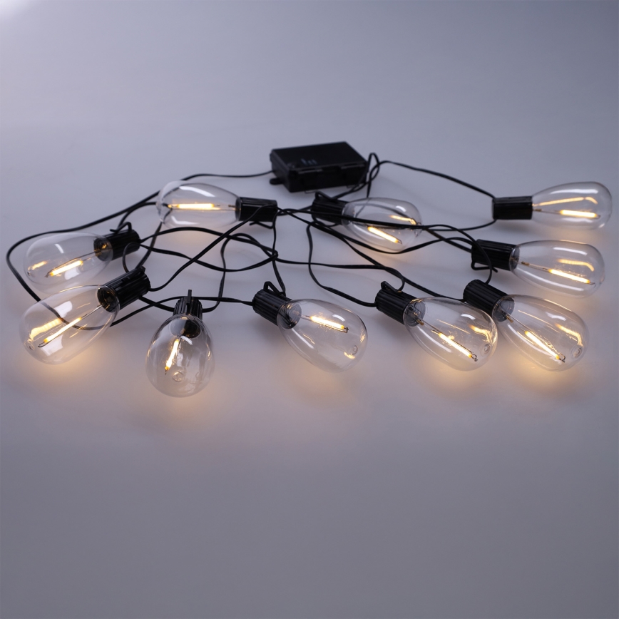 Brilagi - LED външна коледна гирлянда 10xLED/3xAA 3,2m IP44 топла бяла