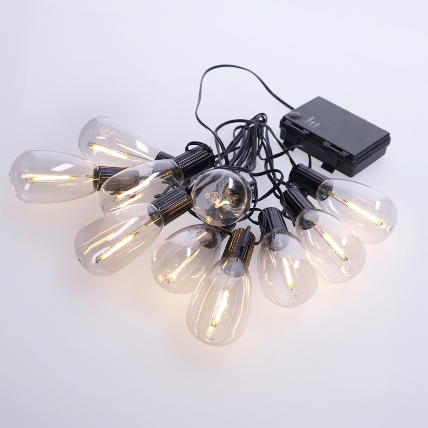 Brilagi - LED външна коледна гирлянда 10xLED/3xAA 3,2m IP44 топло бяло