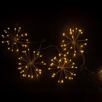 Brilagi - LED външна коледна гирлянда 150 LED, 5 м, IP44, топла бяла светлина, ефект фойерверк